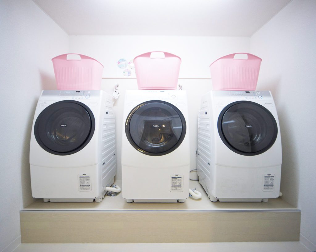 最新式のドラム型の全自動洗濯乾燥機を無料で使えるソーシャルアパートメント